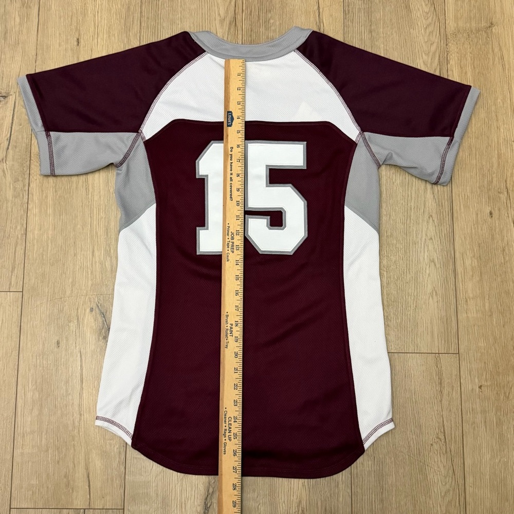 Bulldogs Mississippi State University Adidas Burgundy and White Softball Uniform - Picture 5 of 16